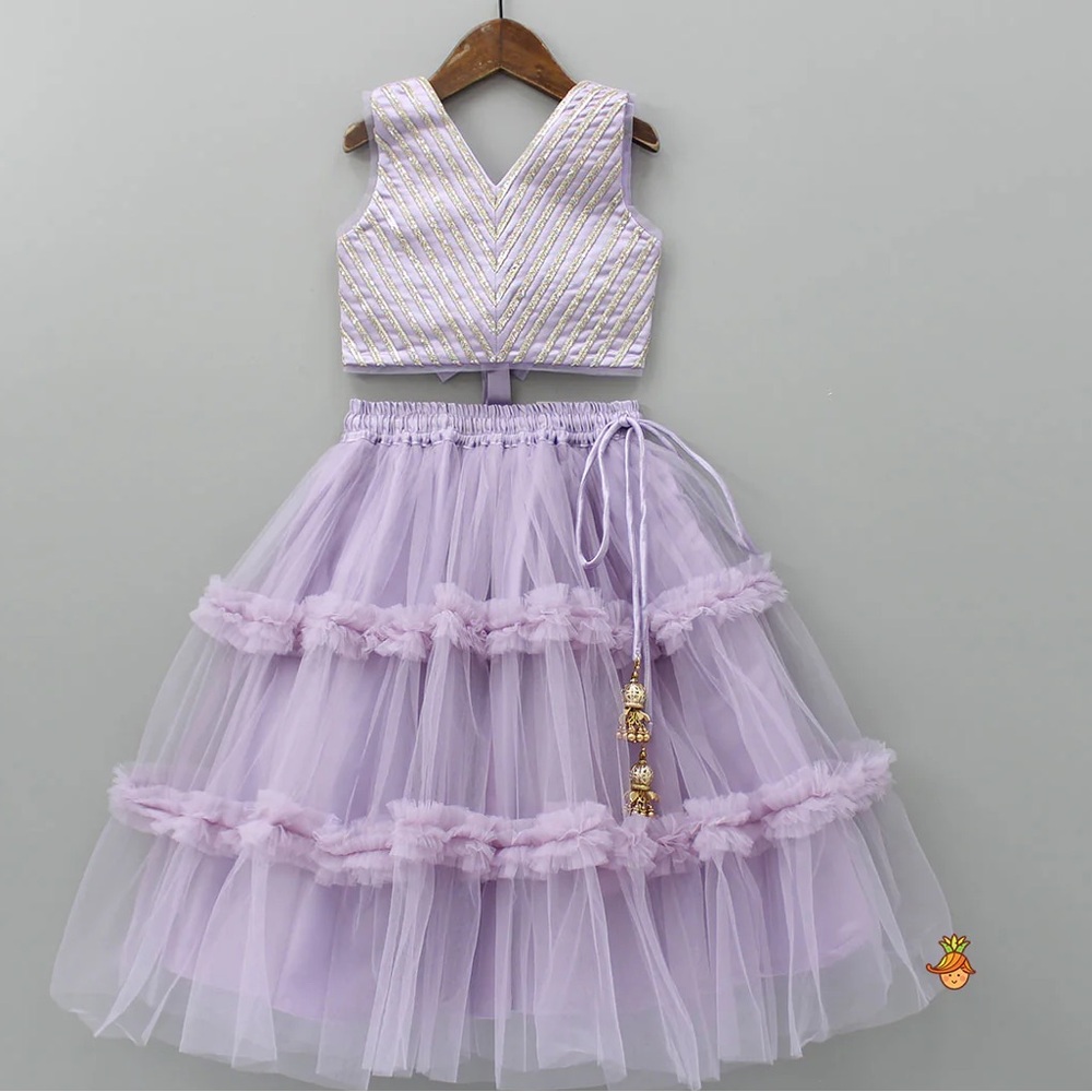 Beautiful lavender lengha for baby girl!